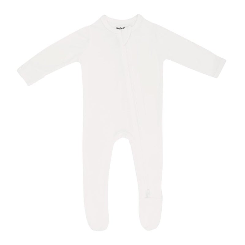 KYTE BABY Unisex Zipper Closure Footies, Rayon Made From Bamboo (Newborn, Cloud) - Image 1